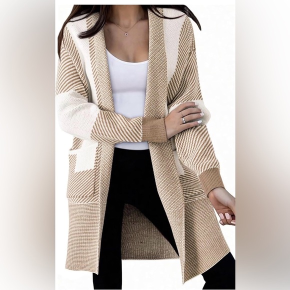 None Sweaters - 🆕Open Front Long Sleeve Cardigan Casual Knit with Pockets